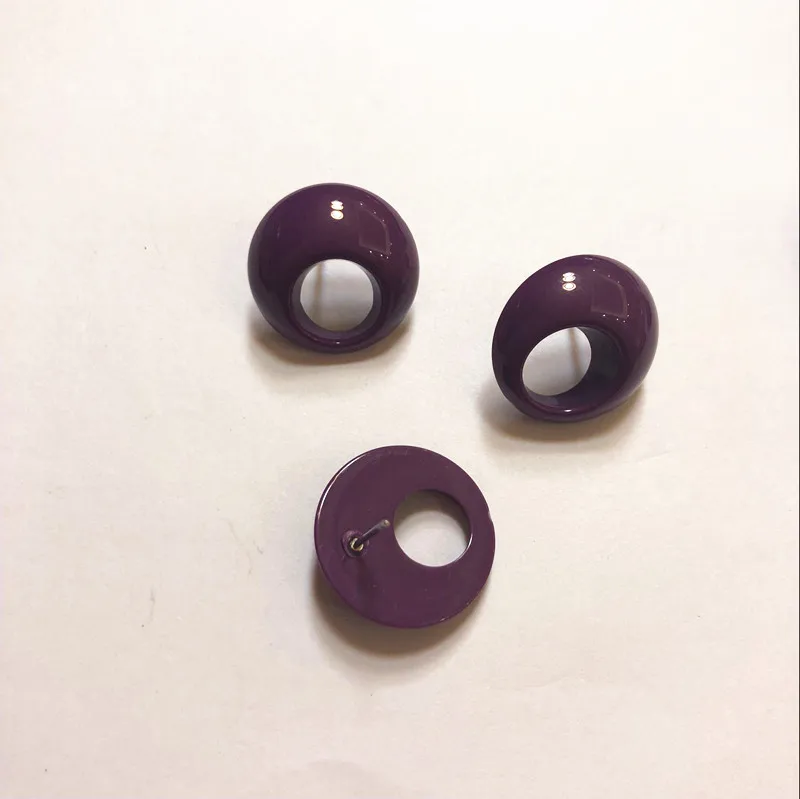 purple Новое поступление! 20 мм 100 шт./лот акриловые круглые серьги-гвоздики/серьги аксессуары/детали для серег для ювелирных изделий DIY - Цвет: purple