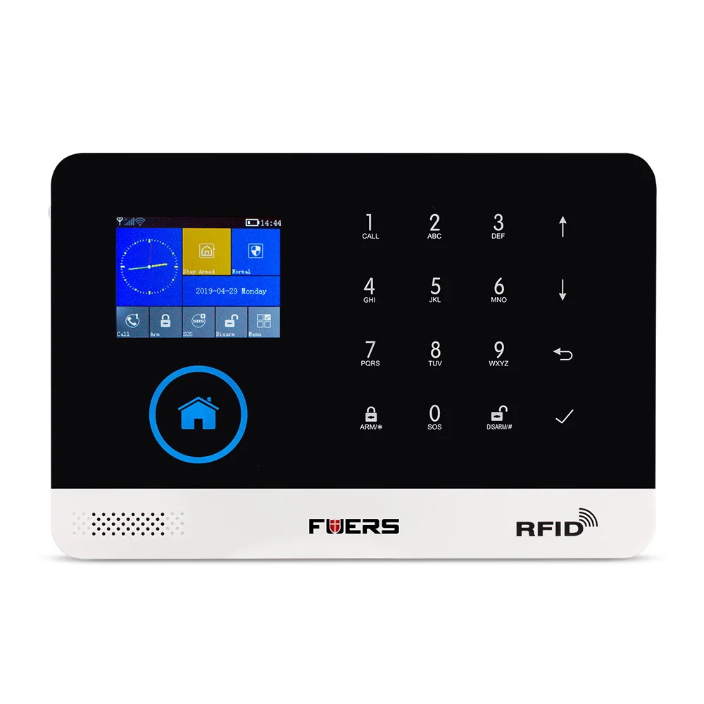 FUERS обновление PG103 wifi GPRS GSM домашняя система охранной сигнализации приложение управление Вспышка Сирена датчик дыма PIR детектор движения набор RFID