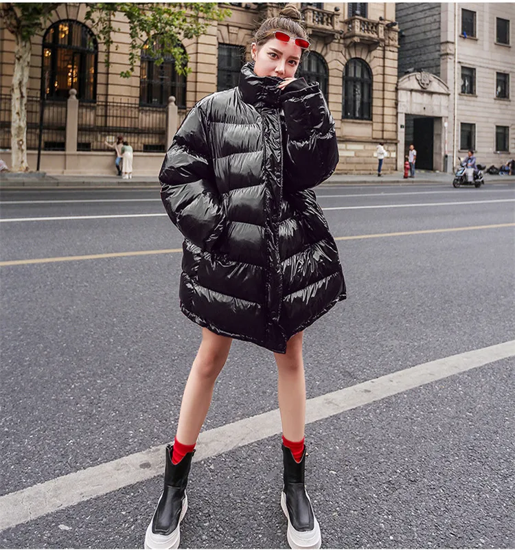 

Cotton Coat Female Winter Warm Thicke Parkas 2019 Fashion Winter Long Thick Women Down Jacket Long Sleeve Solid Cotton Jacket