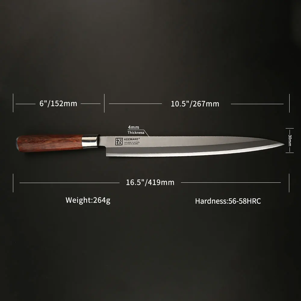 Sunnecko 10 5 дюймов Sashimi/поварской нож для тонкой нарезки Профессиональный режущие