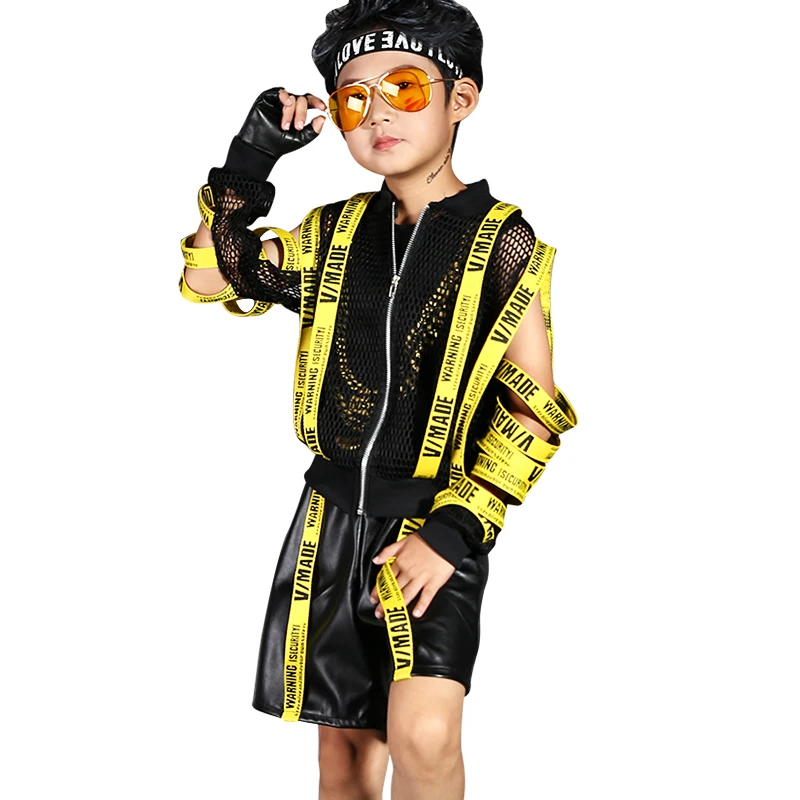 

Boys Jazz Costume Suit Korean Children'S Hip-Hop Competiton Costume Modern Kids Street Dancing Performance Suit 110-170 DWY1465