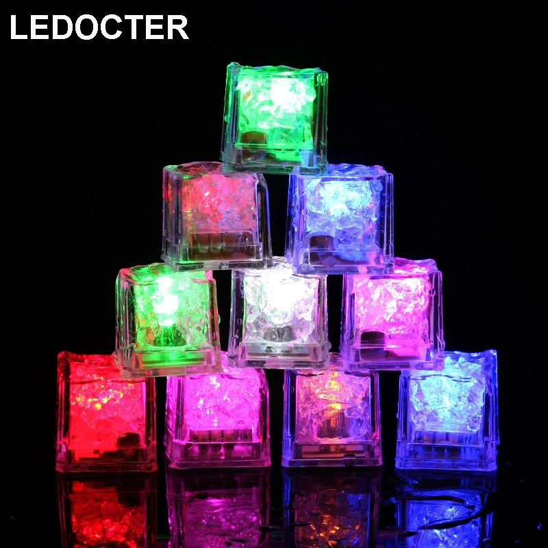 Мини кубики льда светодиодная лампа для вечерние меняющая цвет RGB светящаяся