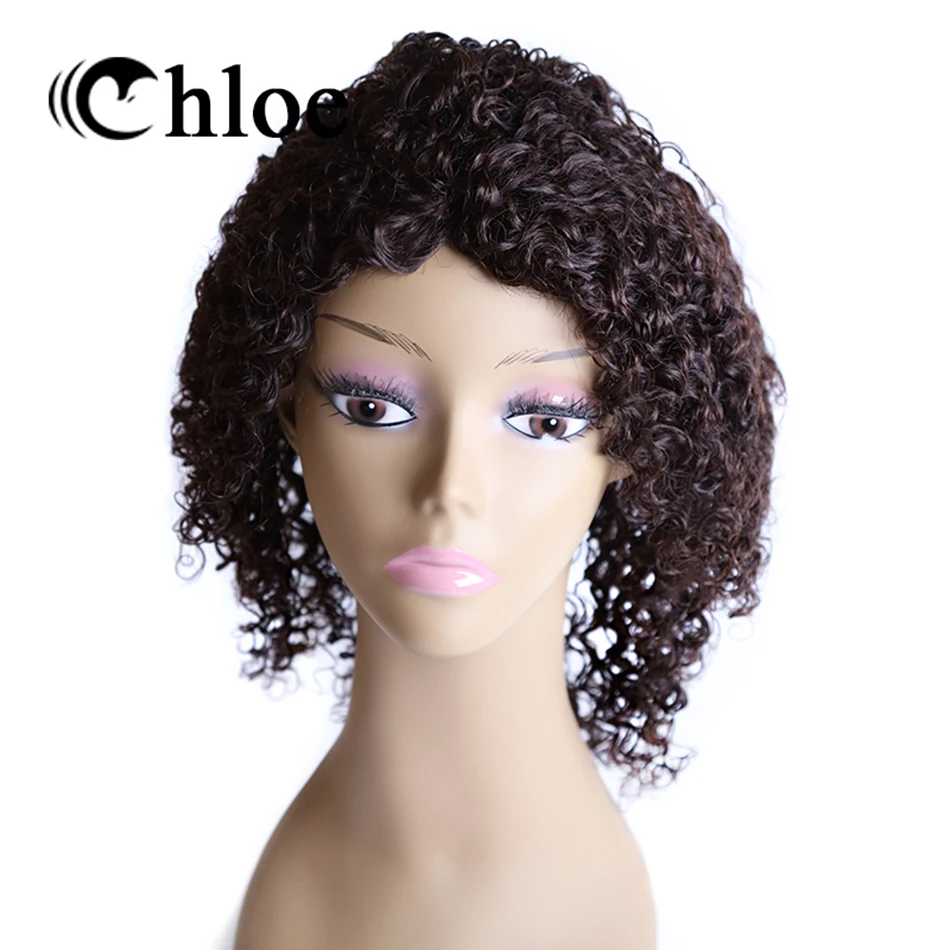 Chloe 100% человеческие волосы парики бразильские Remy Вьющиеся Волнистые кружевные