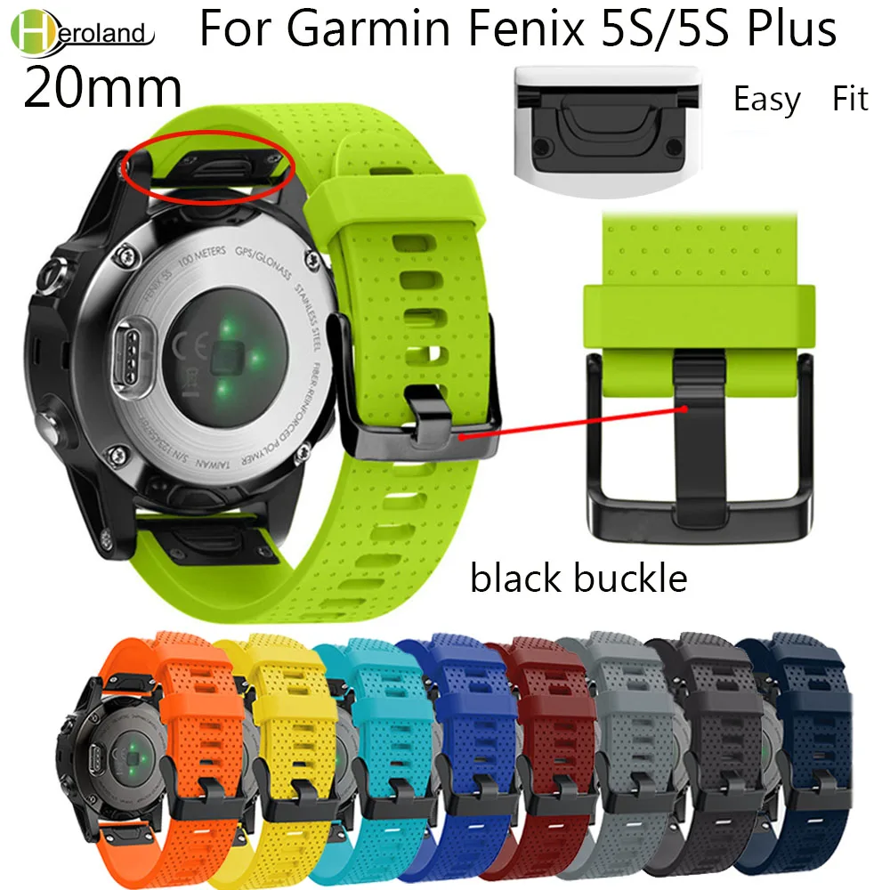 

Watchband Strap for Garmin Fenix 5S / 5S plus 6S pro Replacement Quick Release sport silicone Bracelet Easyfit smart WristBands