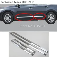 Car ABS chrome Door trim Strip Molding Stream lamp panel bumper 4pcs  For Nissan Teana Altima 2013 2014 2015