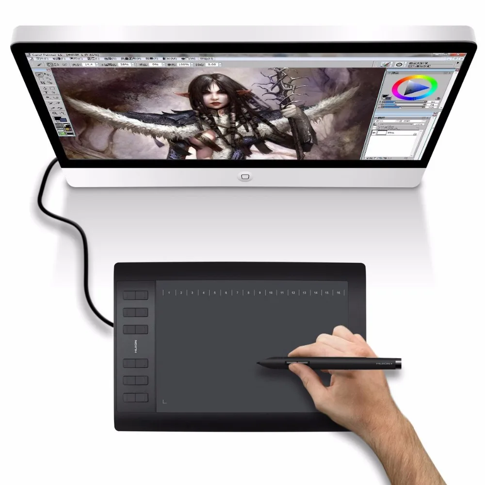 HUION Новый 1060 плюс Графика Планшеты рисунок профессиональные Подпись обновленная