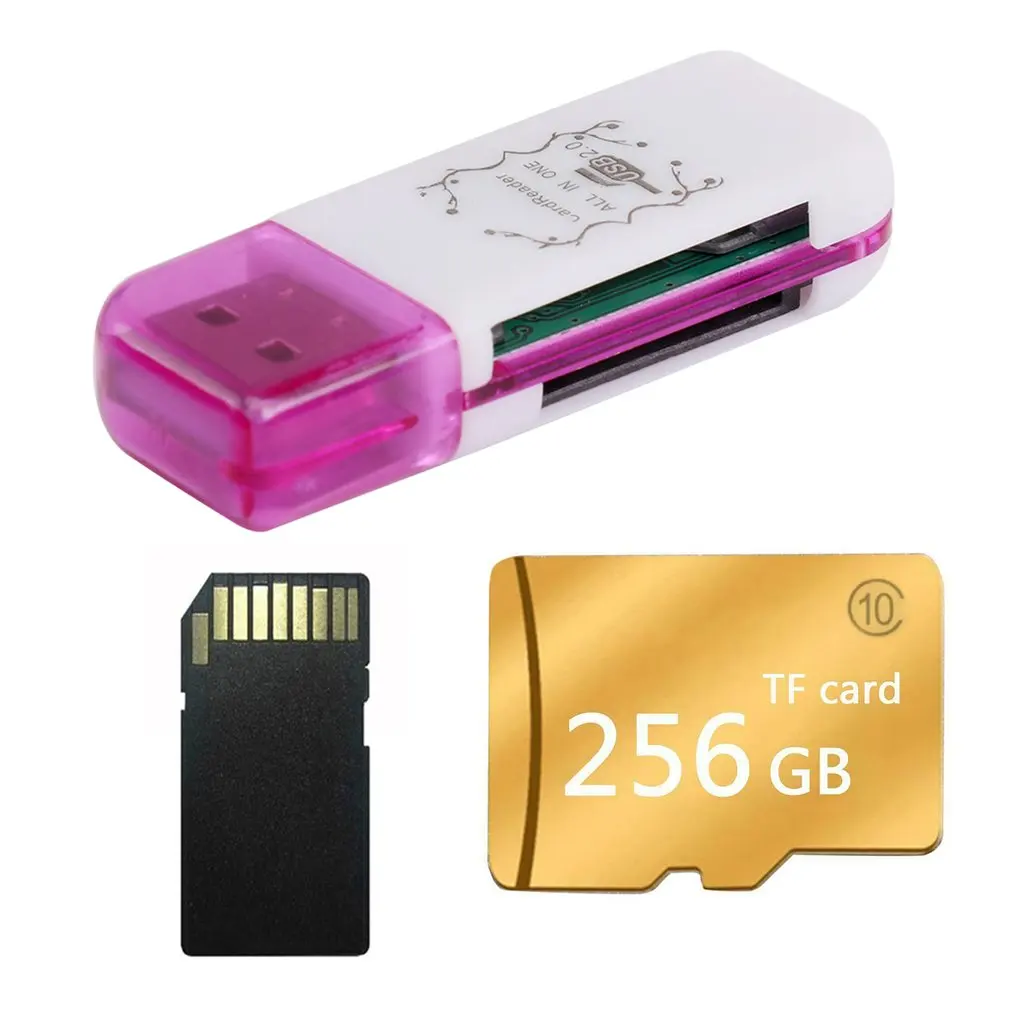 Золотой с кардридером Micro-SD Sd Tf карта памяти класс 10 качество частицы памяти карта памяти большой емкости