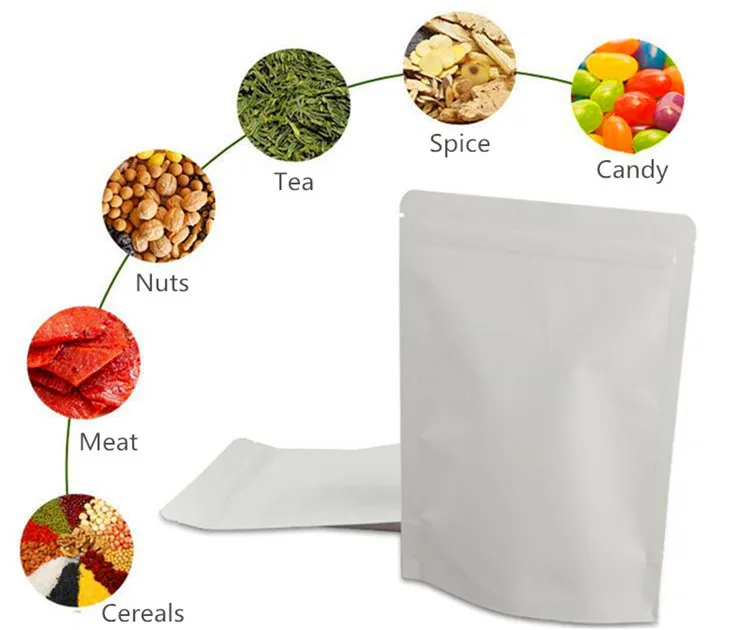 Leotrusting 50 шт. белые стоячие бумажные пакеты с застежкой молнией|paper storage bag|storage