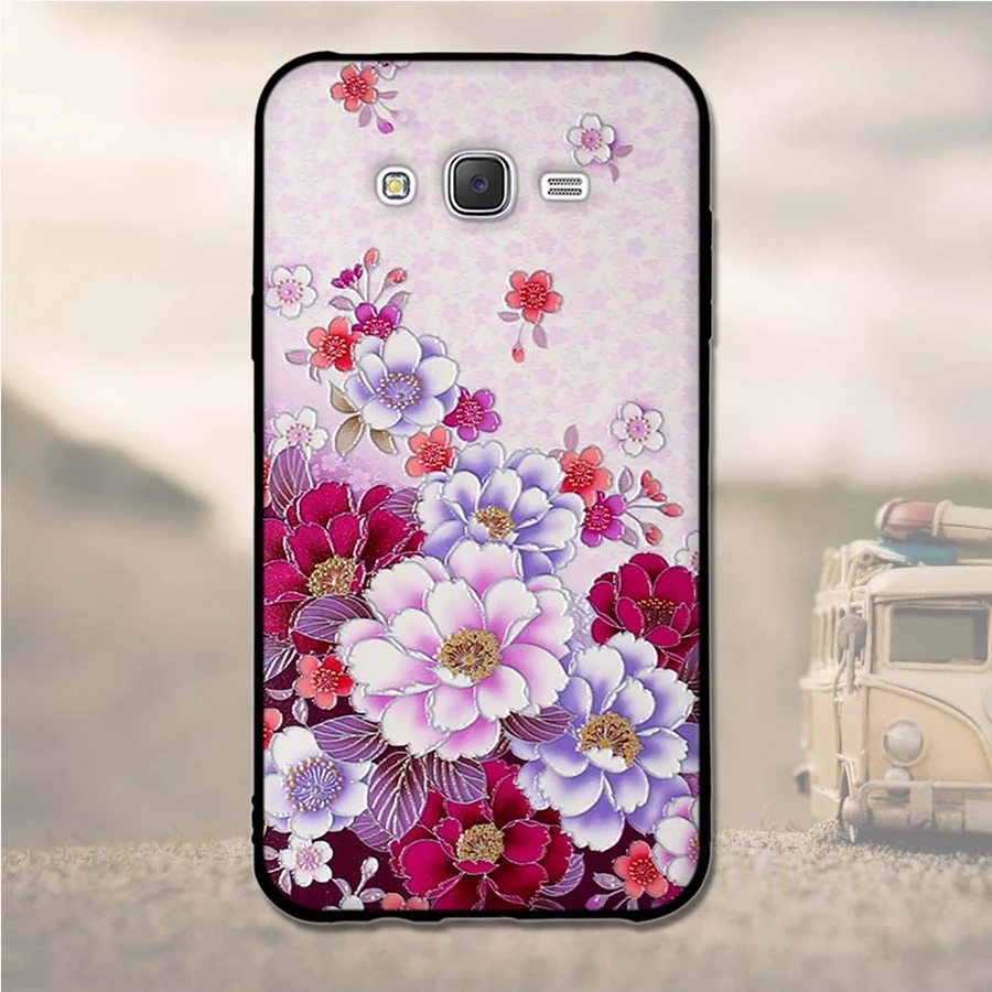 Мягкий чехол из ТПУ с цветами для Samsung Galaxy J7 2015 J700 J700H J700F чехол|case for samsung|phone casescase