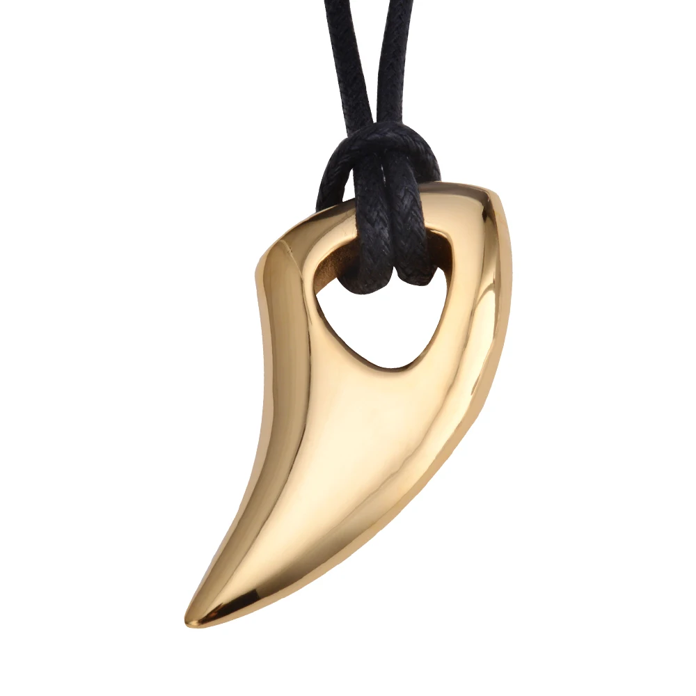 QFDZ117 Mens Necklace Collar Largo Titanium Necklaces &amp Pendants Colgante Hombre Oxhorn Sieraden Custom Wolf Teeth | Украшения и