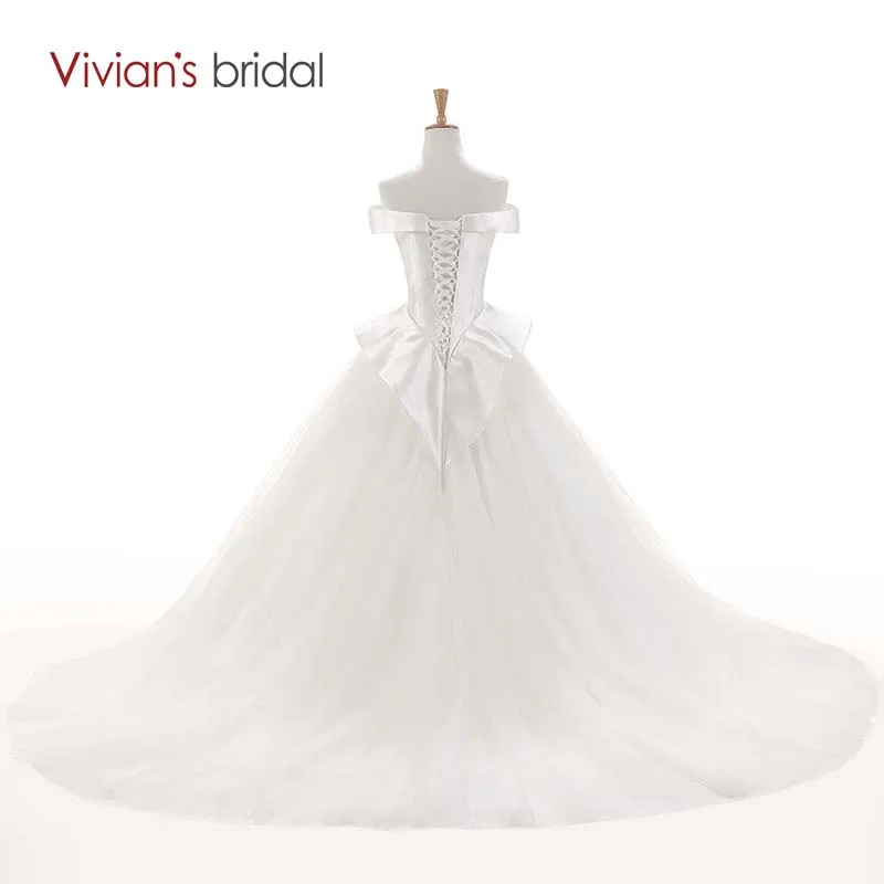 Вивиан свадебные с открытыми плечами без рукавов Простой бальное платье