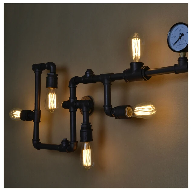 Настенный светильник винтажный для домашнего декора|apliques pared|water pipe wall lamplamp sconces |