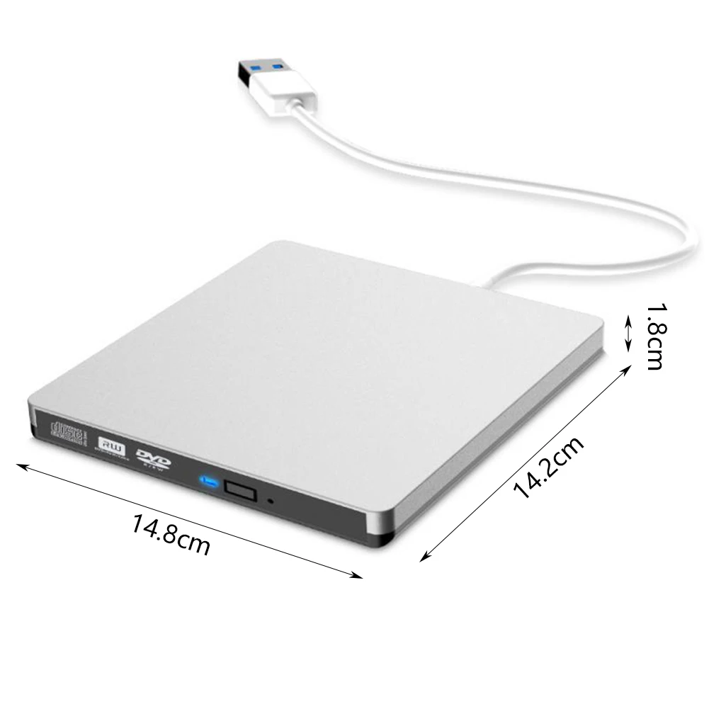 DVD привод USB 3,0 Оптический плеер горелки Reader portable Портативный внешний рекордер горелки внешний Drive/DVD-RW привод#1109