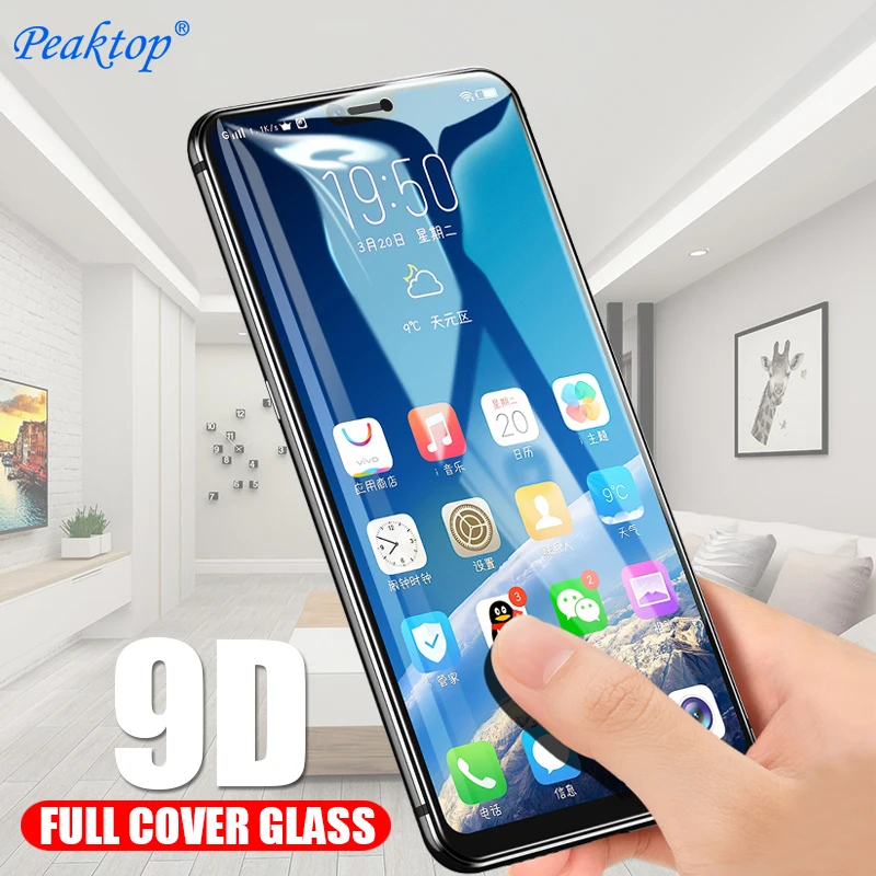 2 шт. 9D закаленное стекло для OPPO F9 oppo R17 защитное A7 AX7 Realme U1 oppoF9 oppoR15 F7 F5 защита