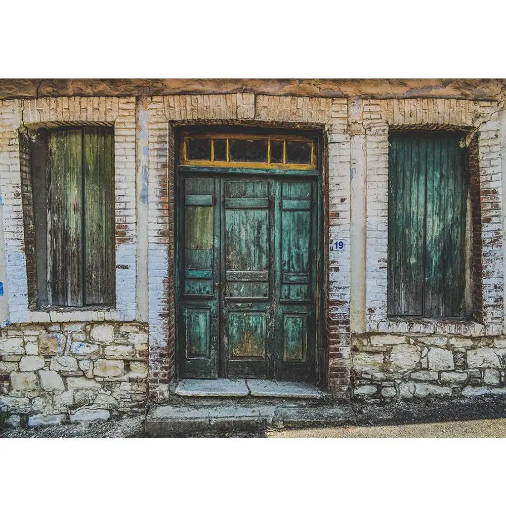 Ретро зеленые деревянные двери гранж Фото фоны виниловые фотографии для