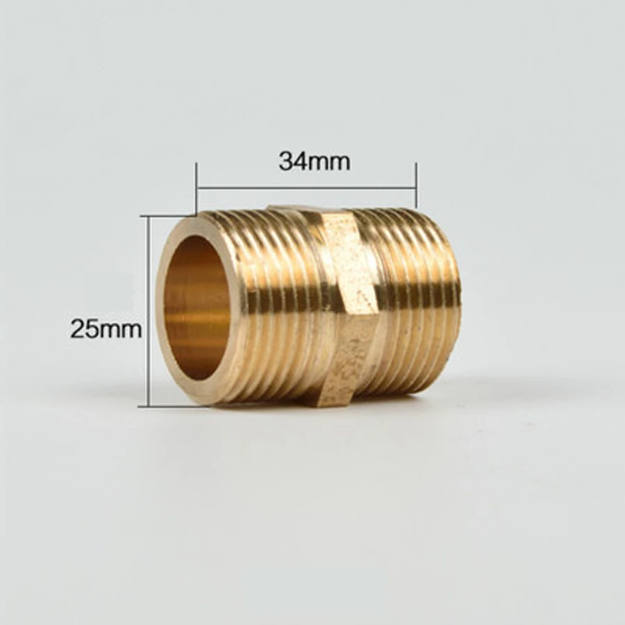 DN20 3/4 &quotBSP Мужской шестигранный ниппель штуцера трубы Латунь Длина 34 мм|pipe fittings