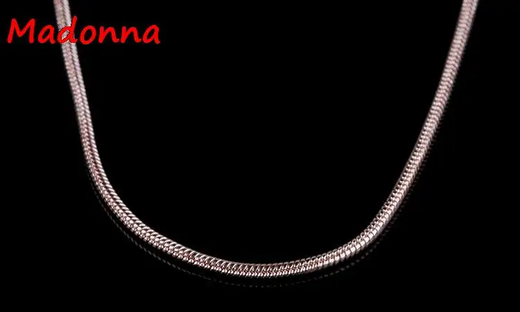 Мода 18 дюймов Мужская Женская цепочка в виде змеи ожерелье цвета розового золота