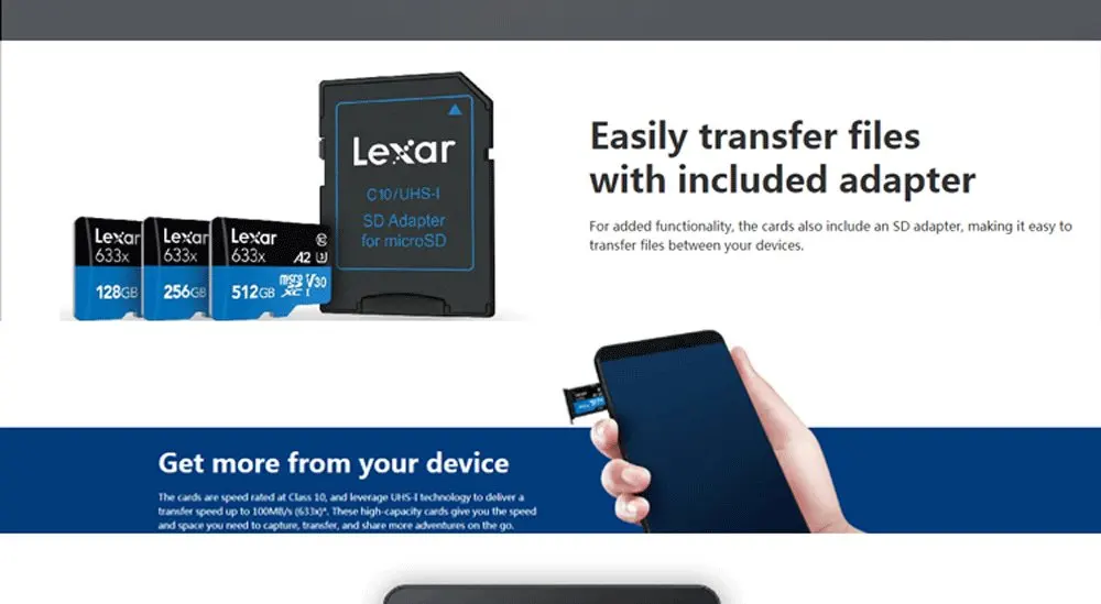 Lexar 633X95 MB/S sd-карта 128 ГБ 256 ГБ 512 ГБ 32 ГБ 64 Гб SD карта памяти с адаптером для карт класс 10 SDXC/SDHC TF флэш-карта