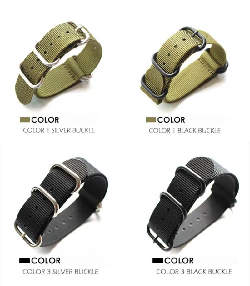 NEW High Quality Straps 18mm 19mm 20mm 21mm 22mm 23mm 24mm 26mm Black Green Gray Sports Leisure Woven Nylon Watchband