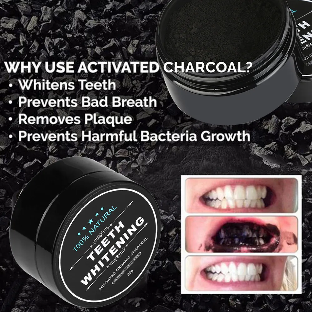 Древесный уголь для отбеливаяни зубов зубной зуб Белый Charbon Dentaire Poudre De Carbon Activado Dientes бланширование вмятины подарок из бамбука
