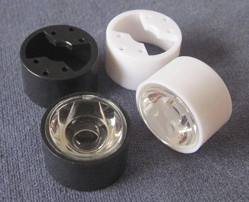 

#MNLR-20 High quality Led Lens Sets, Lens Diameter: 20mm, Holder Size: 22X13mm, 90 degree, Plano Clean Surface, PMMA