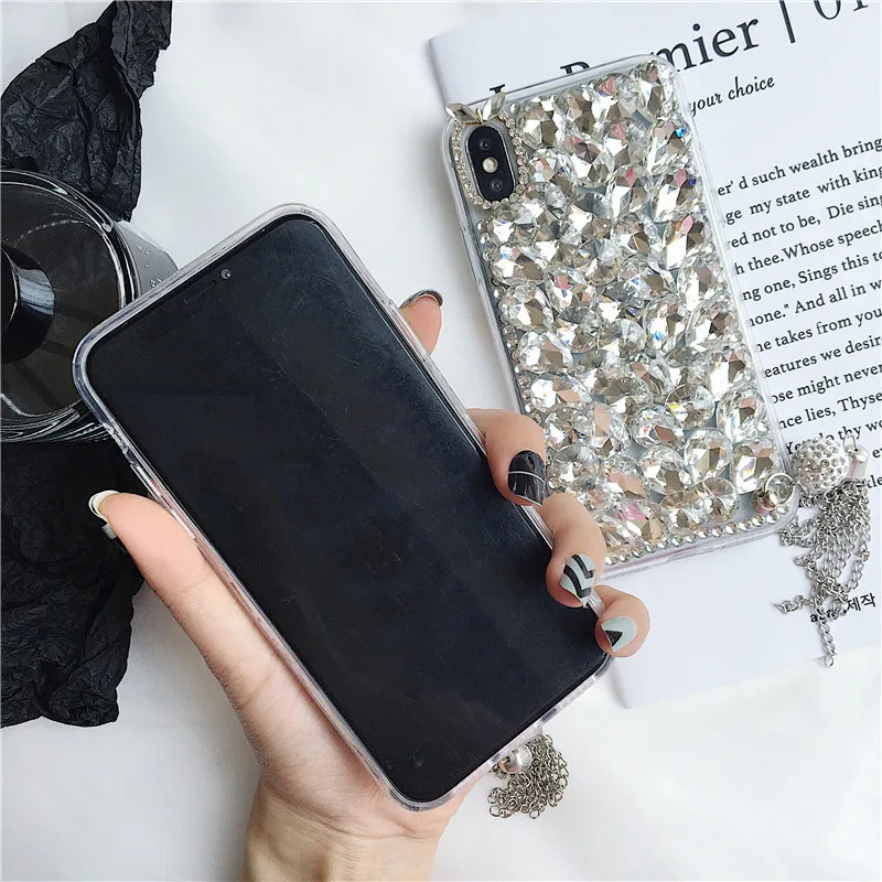 Bling прекрасные хрустальные бриллианты Стразы 3D камни чехол для телефона чехол для iphone 7/7 Plus/6/6 S для samsung Galaxy S5 6 7 edge