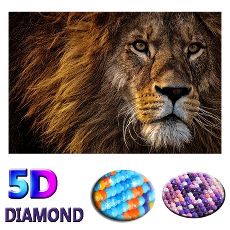 Алмазная картина 5d алмазная вышивка со львом животное крестом в европейском и