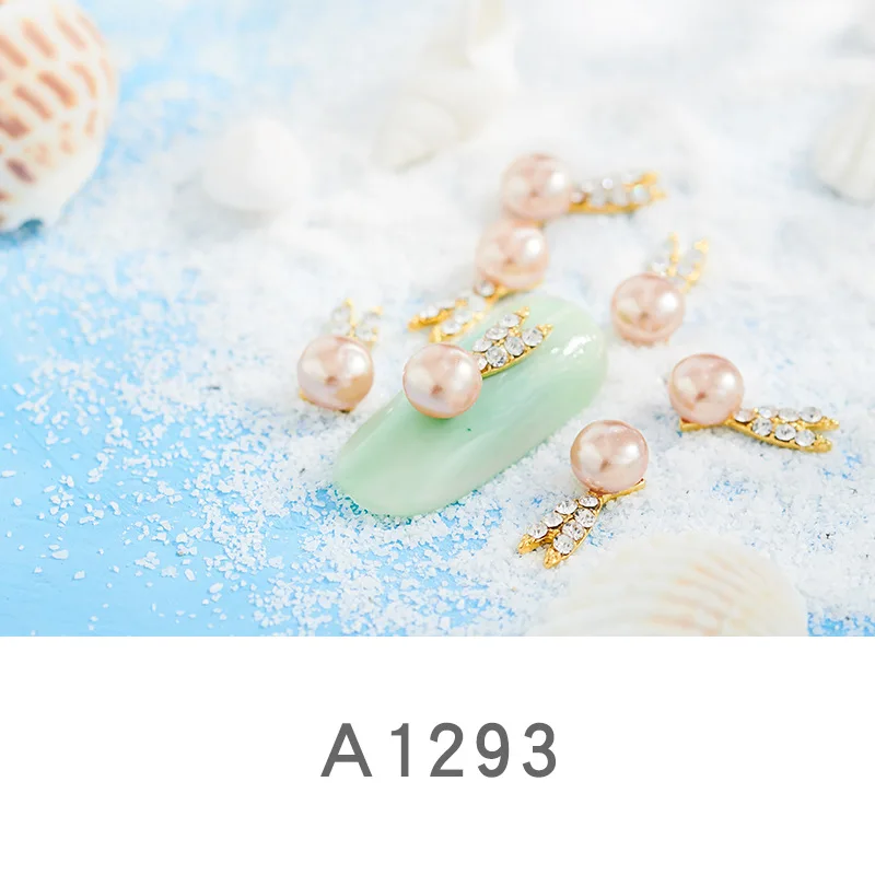 A1293(100pcs) 100 шт ногтей ювелирные изделия горный хрусталь жемчуг лук ногтей дрель ногтей сплав аксессуары - Цвет: A1293(100pcs)