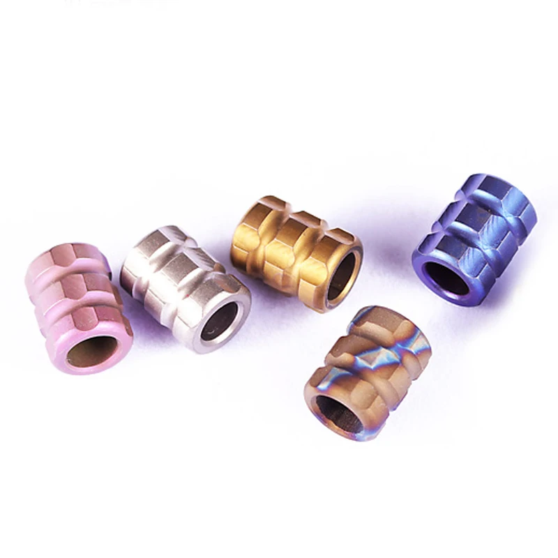 Flame Titanium Alloy Blue Knife Beads Camping Survival EDC Yellow Paracord Accessory | Спорт и развлечения