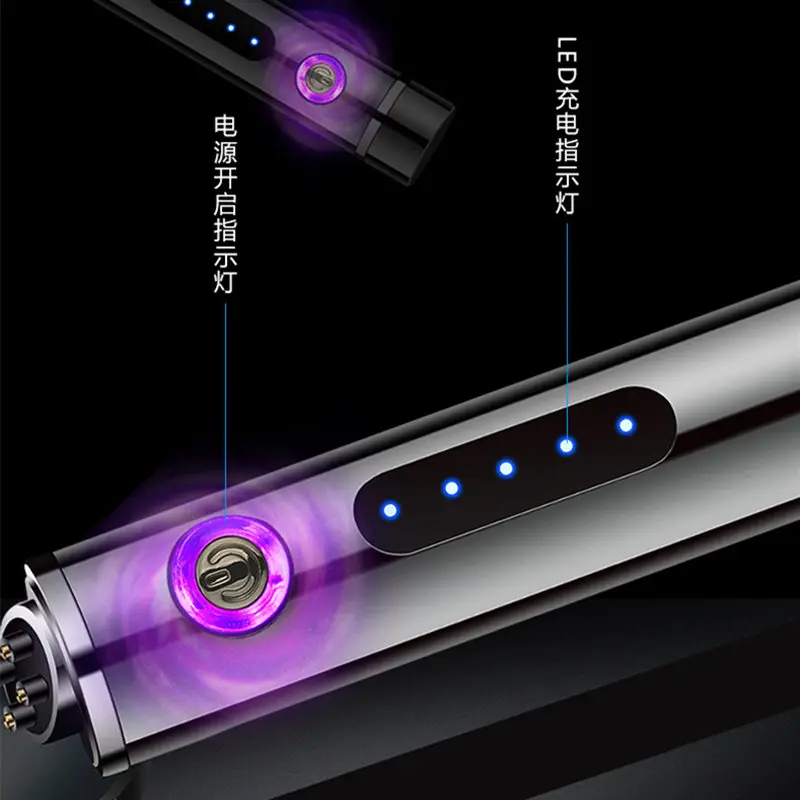 1 шт. ветрозащитная металлическая зажигалка двойная дуга USB перезаряжаемая