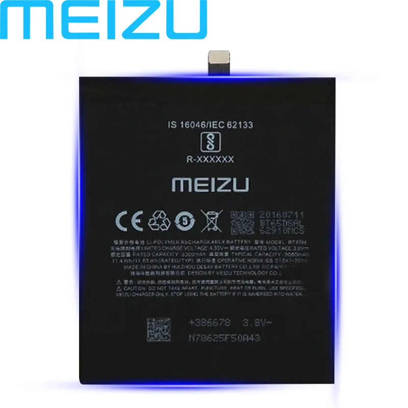 Meizu 100% оригинальный MX6 телефон BT65M 3060 мАч новый высококачественный аккумулятор +