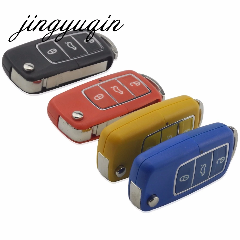 Складной автомобильный ключ jingyuqin 10 шт./лот чехол для Volkswagen VW Jetta Golf Passat Beetle Polo Bora с