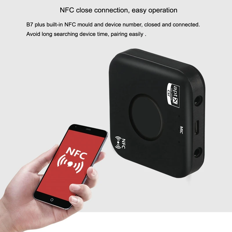 Беспроводной аудио музыкальный ресивер адаптер Dehyaton B7 PLUS Bluetooth 4 2 CSRA64215 APT X NFC CVC6.0