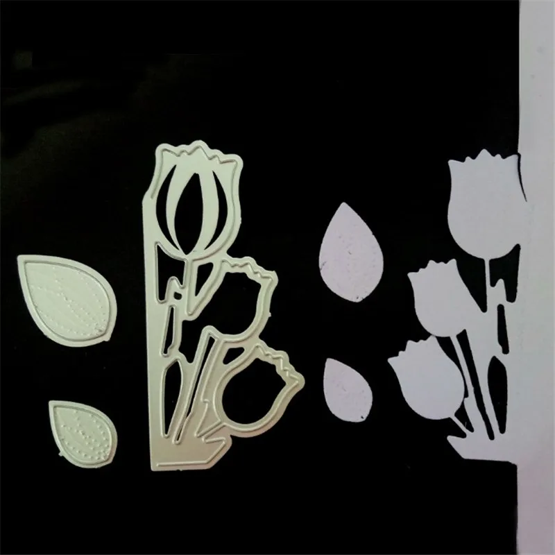 Tulip Metal Die Cutting Scrapbooking Embossing Dies Cut Stencils Decorative Cards DIY album Card Paper Maker | Дом и сад
