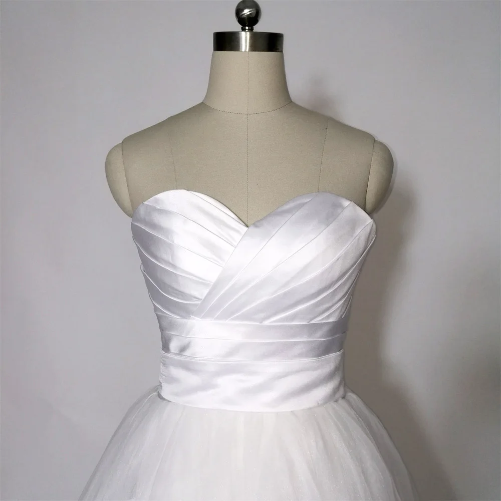 Простое свадебное платье JIERUIZE до середины икры Короткое со шнуровкой сзади