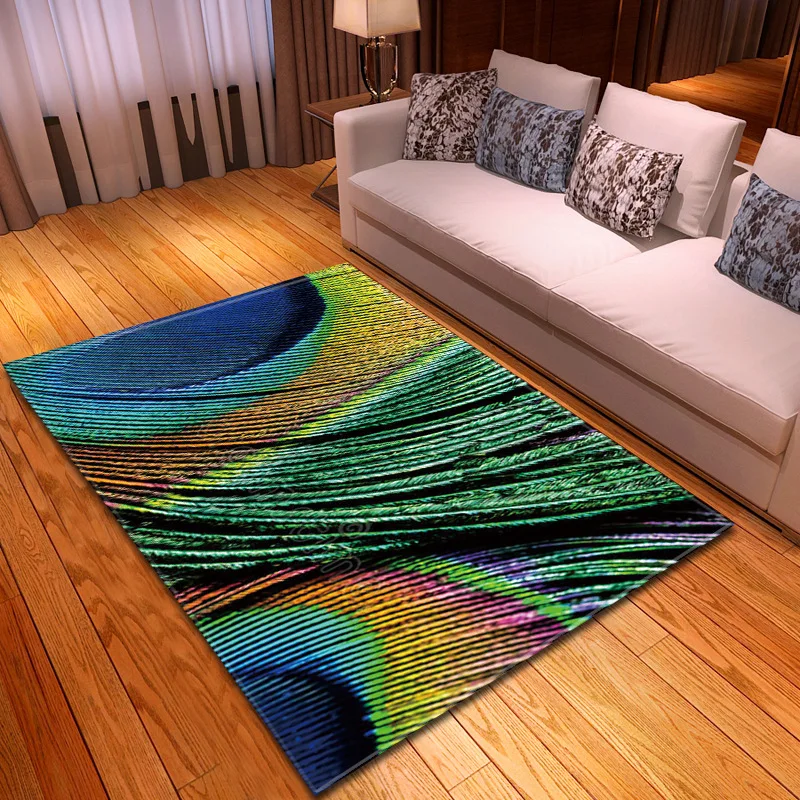 С принтом &quotпавлиньи перья&quot ковры для гостиной спальни прикроватный коврик