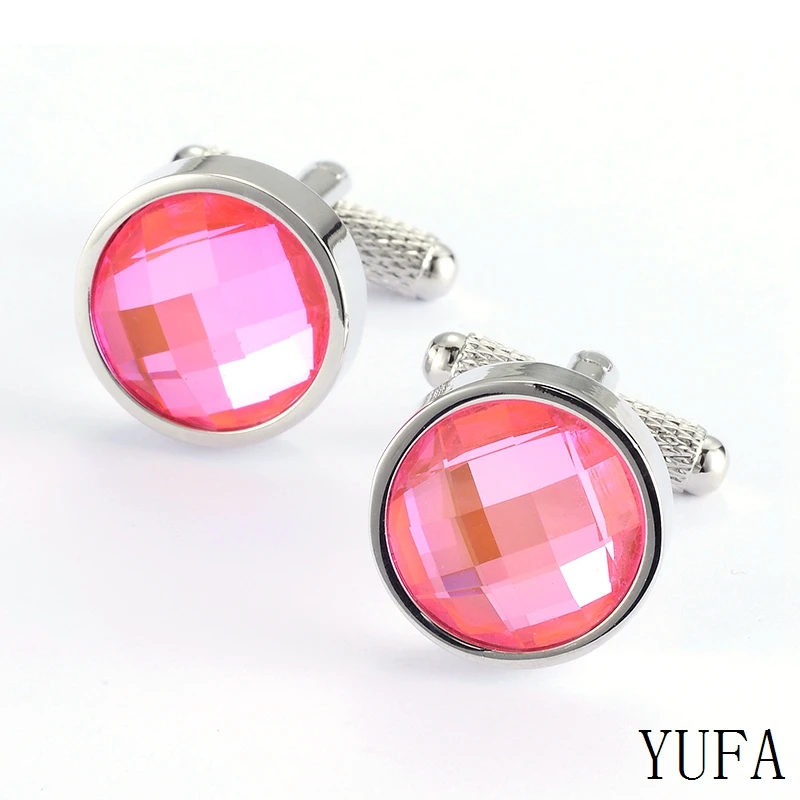 Новое поступление запонки из розового стекла для мужчин мужской рубашки или