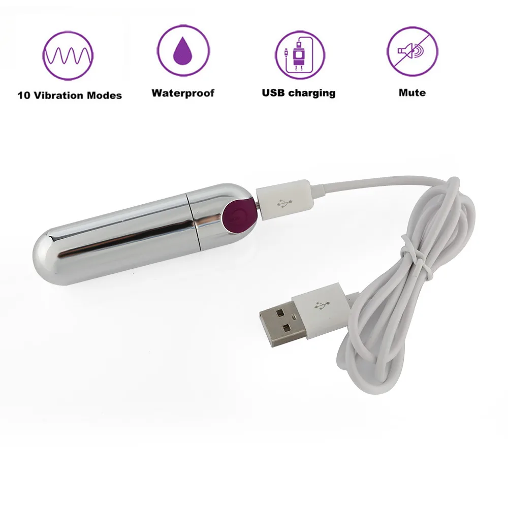 USB Перезаряжаемый сильный USB вибратор, 10 скоростей вибрирующий Мини Пуля Форма Водонепроницаемый Вибратор G-spot массажер
