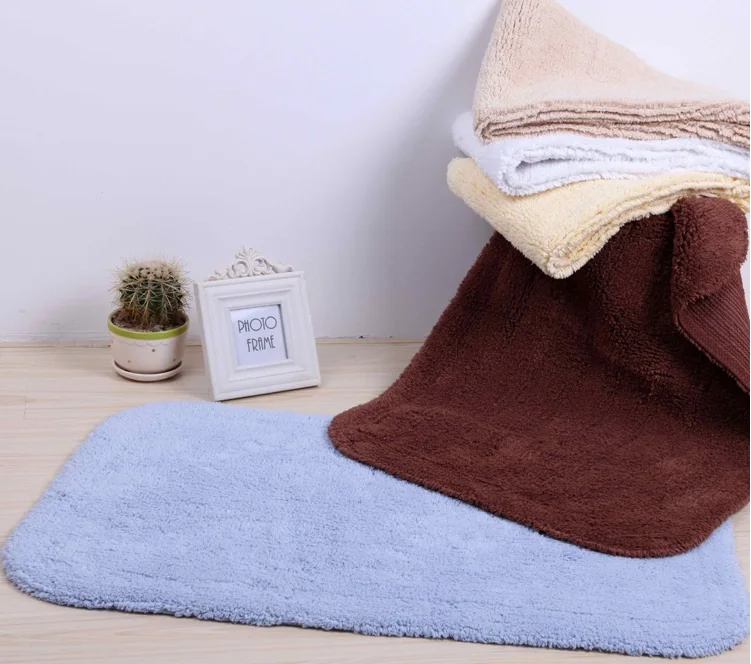 

Luxury 100% Cotton Hotel Home Bathroom Carpet Non Slip Doormat Toilet Rugs Floor Mats Foot Pad Mattress Bathroom Doormats