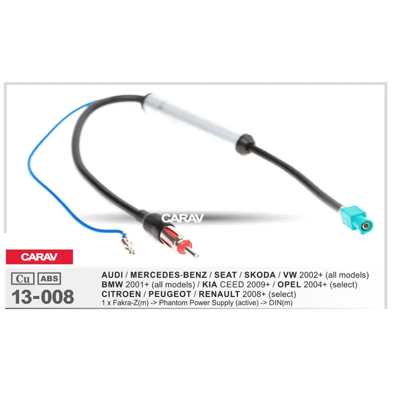 CARAV 13-008 Автомобильная стерео радиоантенна адаптер для BMW 2001 + KIA CEED 2009 OPEL 2004 CITROEN -