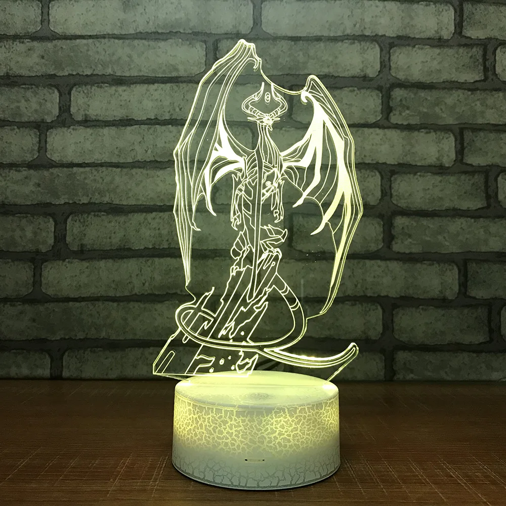 Usb лампа Bone Dragon 3d креативный подарок энергосберегающий детский ночник с белой