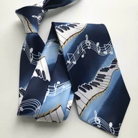 designers men tie fashion music printed necktie piano with musical notes ties for musician