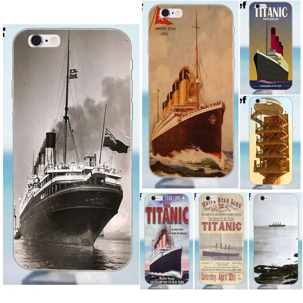 Suef TPU оптом для iPhone X 4 4S 5 5S 5C SE 6 6S 7 8 Plus Samsung Galaxy A3 A5 J1 J3 J5 J7 2016 2017 Titanic White Star Line|for