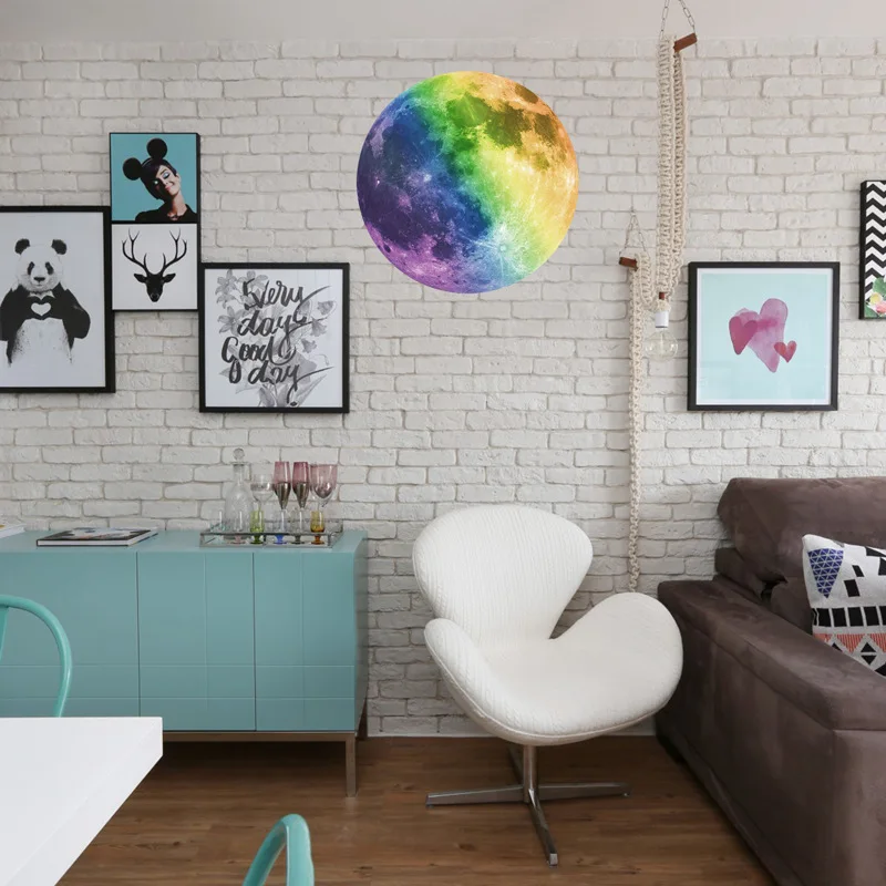 1 шт. 30 см Стикеры Pared Awesome Луна светится в темноте лунный свет Световой искусство
