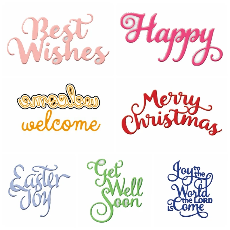

Bold Words Letters Metal Cutting Dies Stencils For DIY Scrapbooking Decorative Embossing Craft Die Cutting Template New 2019