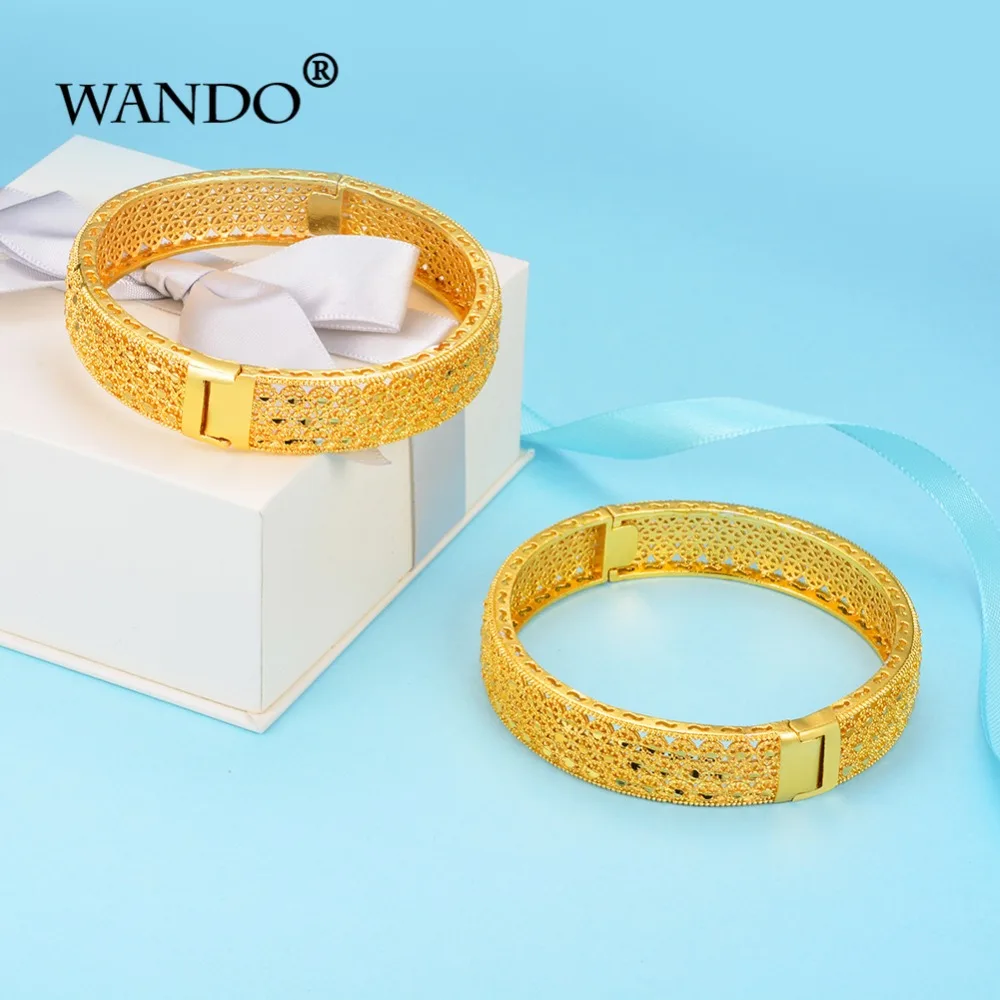 WANDO, 4 шт./лот, браслеты с подвесками для женщин, роскошный бренд, золотой цвет, полые, для праздника, пляжа, вечерние, браслет, ювелирные изделия, индийские ювелирные изделия, wb132