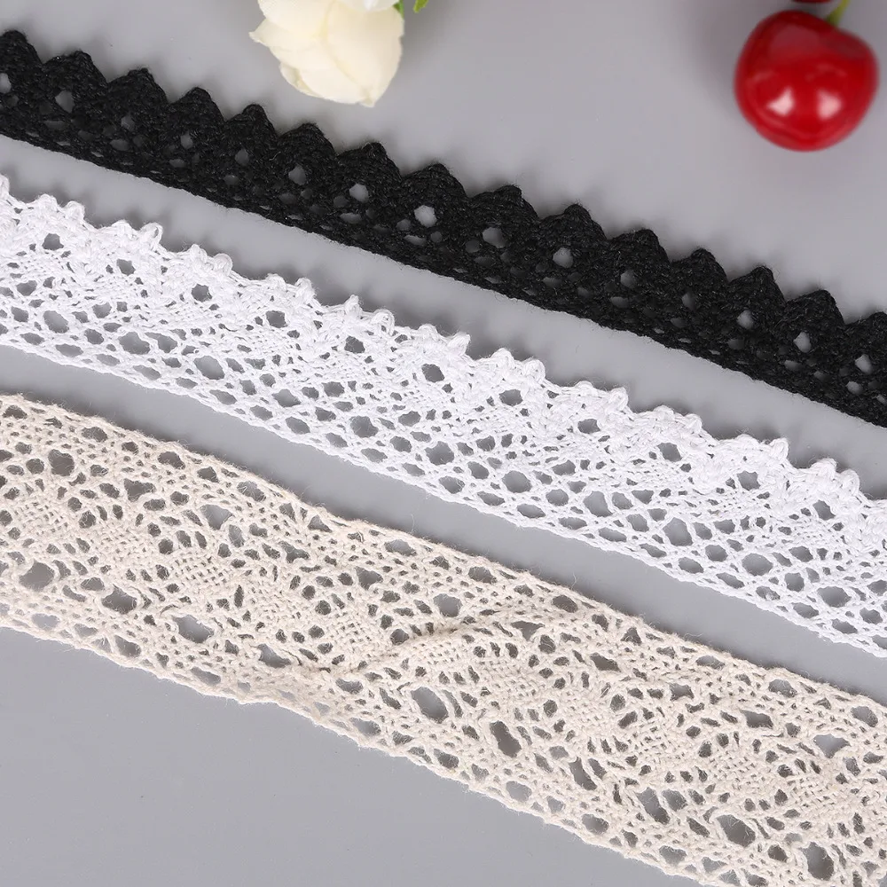 5 ярдов/партия хлопковая кружевная лента цвета слоновой кости|lace ribbon white|cotton lace