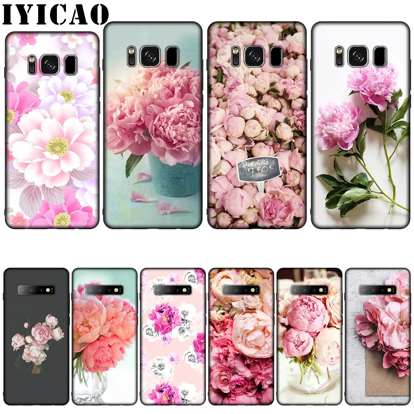 Силиконовый мягкий чехол с цветами и розовыми пионами для Samsung Galaxy S20 S10 S9 S8 Plus Lite