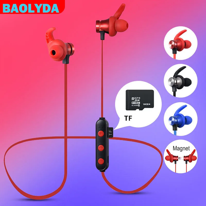 Baolyda Спортивные Беспроводные Bluetooth 4 2 наушники магнитное притяжение гарнитура