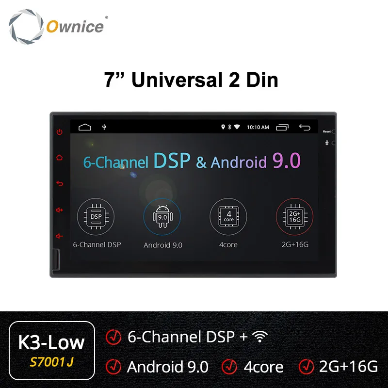 S7001 K3-LOW Ownice K3 2Din android 9,0 " hd-навигатор для автомобиля Универсальный мультимедийный dvd-плеер gps навигации автомобиля стерео Поддержка Bluetooth, USB видео - Цвет: S7001 K3-LOW